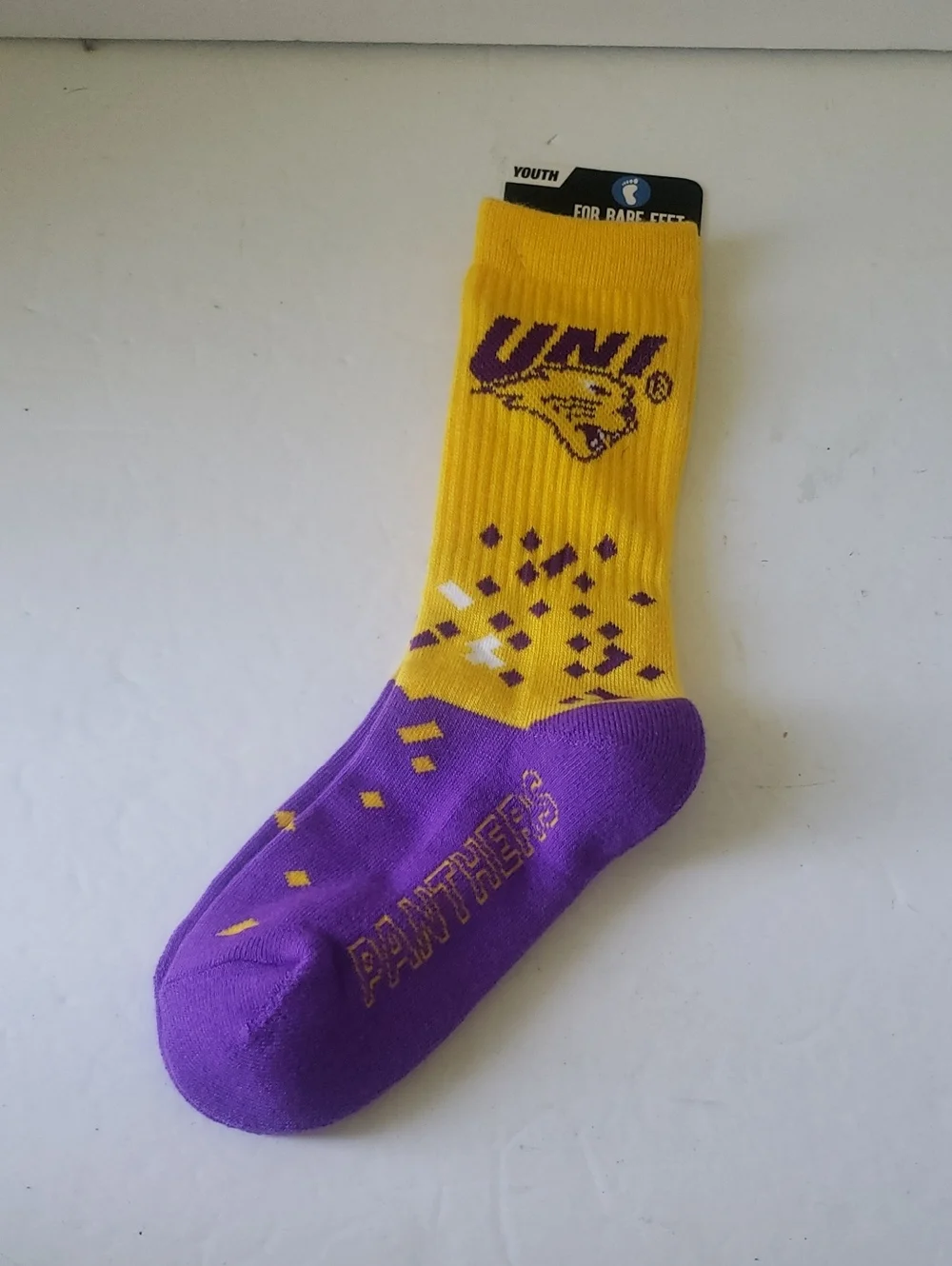 🤯3/$12 UNI Panthers Socks Size Youth University Of Northern Iowa